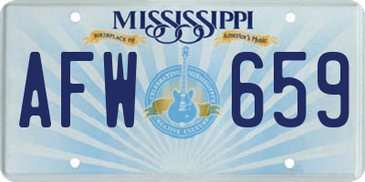 MS license plate AFW659