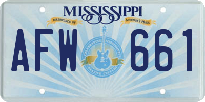 MS license plate AFW661