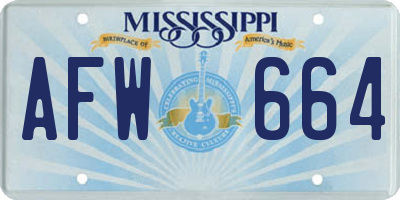 MS license plate AFW664