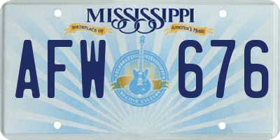 MS license plate AFW676