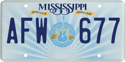 MS license plate AFW677