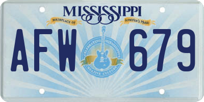MS license plate AFW679