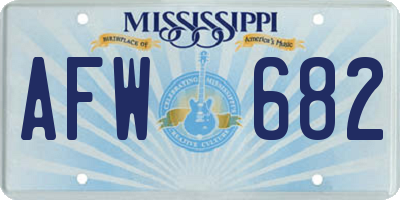 MS license plate AFW682