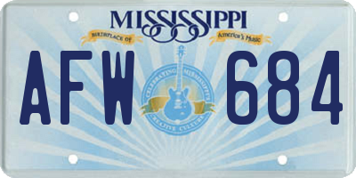 MS license plate AFW684