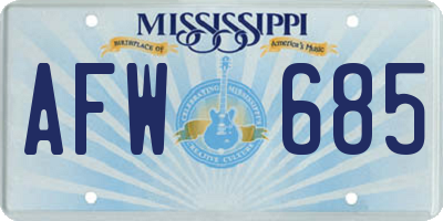MS license plate AFW685