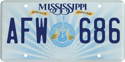 MS license plate AFW686