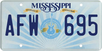 MS license plate AFW695