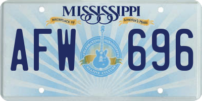 MS license plate AFW696
