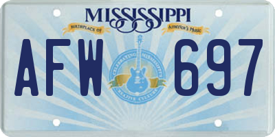 MS license plate AFW697