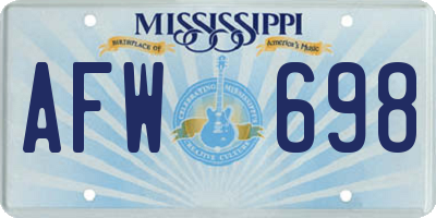 MS license plate AFW698