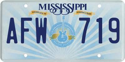 MS license plate AFW719