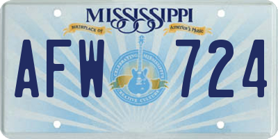 MS license plate AFW724