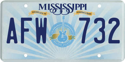 MS license plate AFW732
