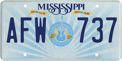 MS license plate AFW737