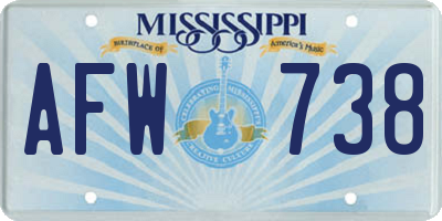 MS license plate AFW738