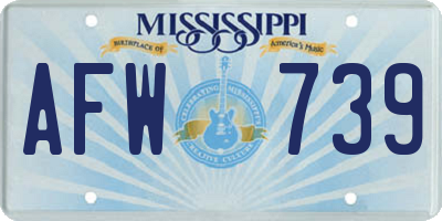 MS license plate AFW739