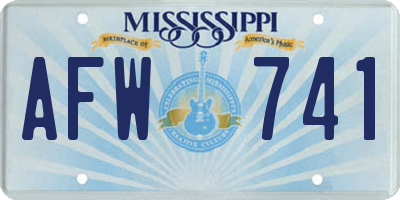 MS license plate AFW741