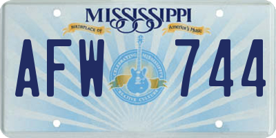 MS license plate AFW744