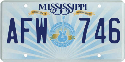 MS license plate AFW746