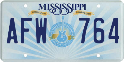 MS license plate AFW764
