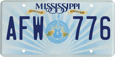 MS license plate AFW776