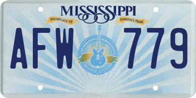 MS license plate AFW779