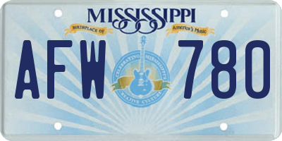 MS license plate AFW780