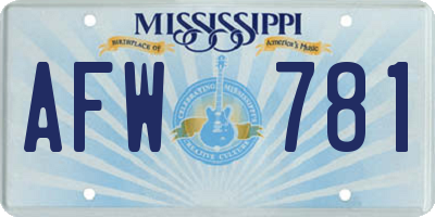 MS license plate AFW781