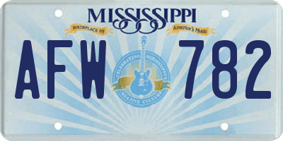 MS license plate AFW782