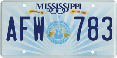 MS license plate AFW783