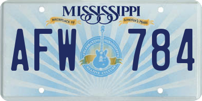 MS license plate AFW784