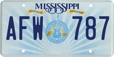 MS license plate AFW787