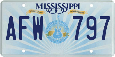 MS license plate AFW797