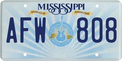 MS license plate AFW808