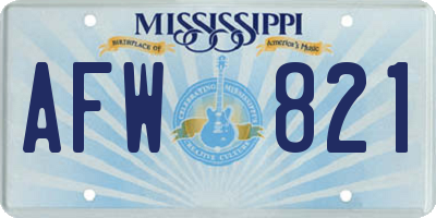 MS license plate AFW821