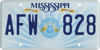 MS license plate AFW828