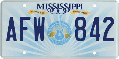 MS license plate AFW842