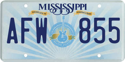 MS license plate AFW855