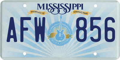 MS license plate AFW856