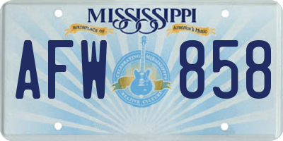 MS license plate AFW858