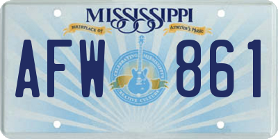 MS license plate AFW861