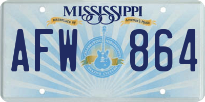 MS license plate AFW864
