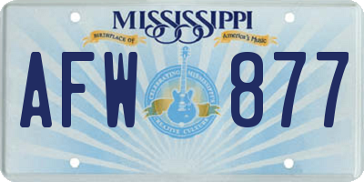 MS license plate AFW877