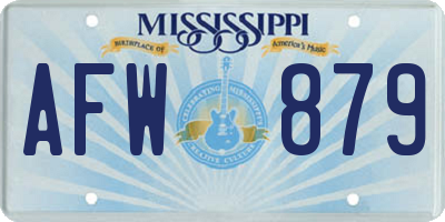 MS license plate AFW879