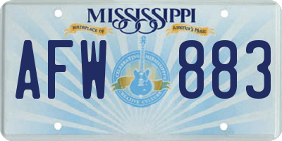 MS license plate AFW883