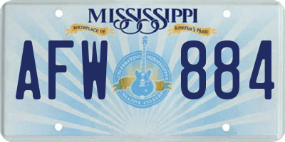 MS license plate AFW884