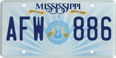 MS license plate AFW886