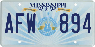 MS license plate AFW894