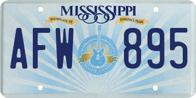 MS license plate AFW895
