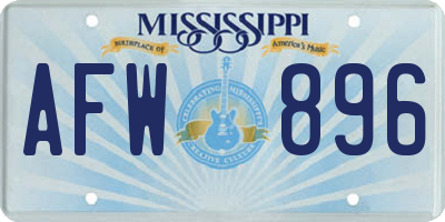 MS license plate AFW896